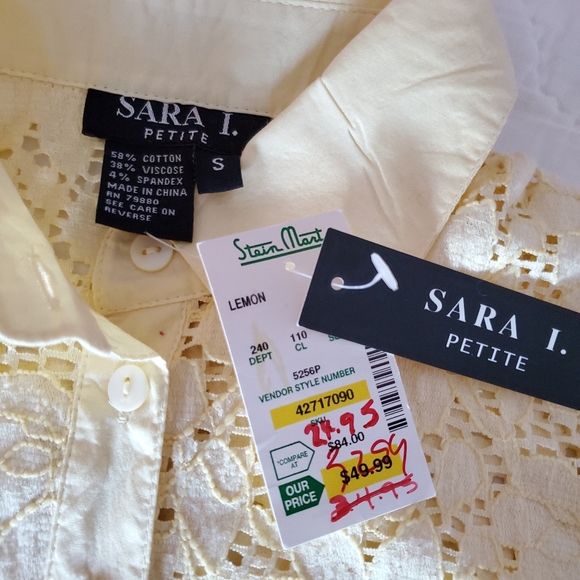 SARA I. Yellow Blouse/Button up - Picture 4 of 6